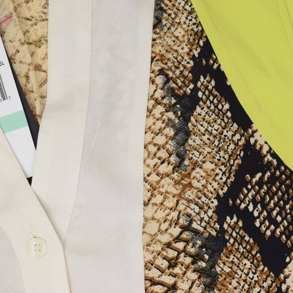 Label by Five Twelve Shirt Dress Women 8 Snakeskin Colorblock New Python Mob - Picture 5 of 10